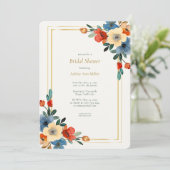 Invitation Belle Fête des mariées d'aquarelle florale (Debout devant)