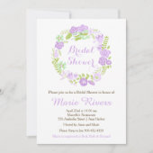 Invitation Belle Fête des mariées de couronnes florales viole (Devant)