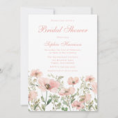 Invitation Belle Fête des mariées de Fleur sauvage Bleu Éléga (Devant)