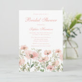 Invitation Belle Fête des mariées de Fleur sauvage Bleu Éléga (Debout devant)