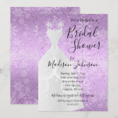 Invitation Belle Fête des mariées de neige hivernale - violet (Devant / Derrière)