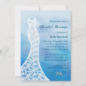 Invitation Belle Fête des mariées de plage Aquarelle - bleu (Devant)