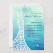 Invitation Belle Fête des mariées de plage Aquarelle turquois (Devant)