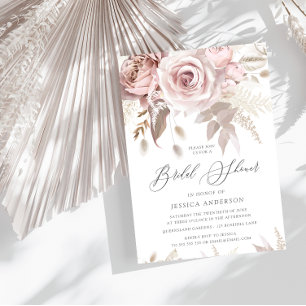 Invitation Belle Fête des mariées de Rose et d'ivoire rousse