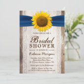 Invitation Belle Fête des mariées de ruban de tournesol rusti (Debout devant)