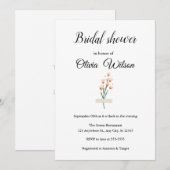 Invitation Belle Fête des mariées Fleur sauvage couleur rose (Devant / Derrière)