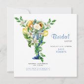 Invitation Belle Fête des mariées Florale Méditerranéenne (Devant)
