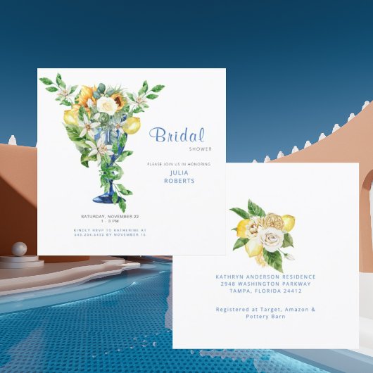 Invitation Belle Fête des mariées Florale Méditerranéenne II