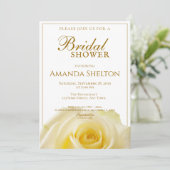 Invitation Belle Fête des mariées Florale Rose Jaune (Debout devant)