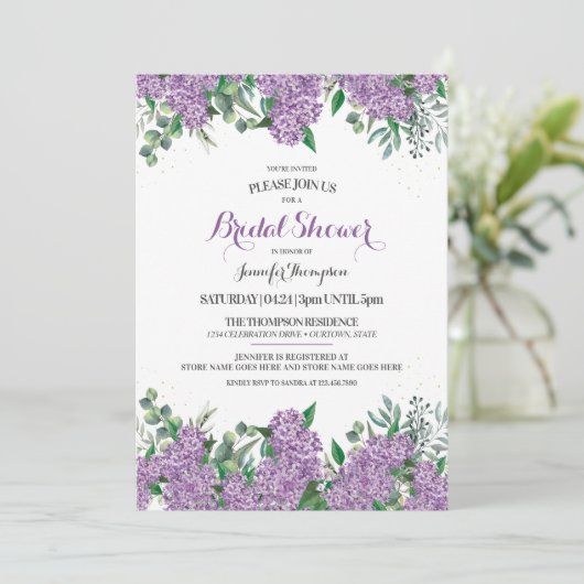 Invitation Belle Fête des mariées Lilacs (Debout devant)