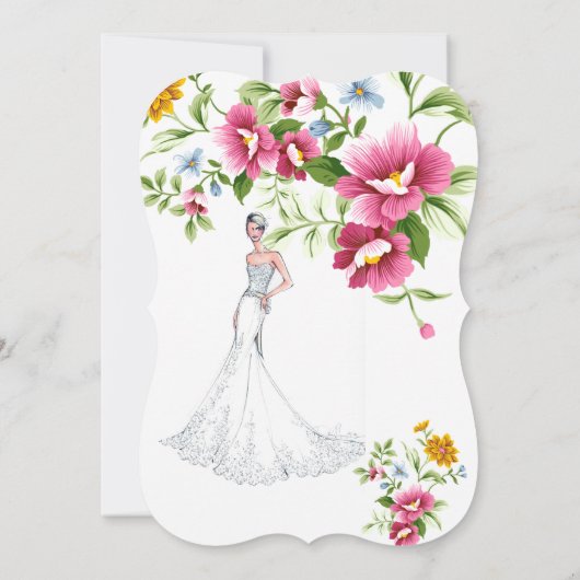 Invitation Belle Fête des mariées Mariage Fleurs de Printemps (Dos)