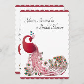 Invitation Belle Fête des mariées Peacock (Devant / Derrière)