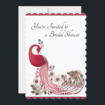 Invitation Belle Fête des mariées Peacock<br><div class="desc">Cette magnifique invitation à la douche nuptiale paon sera un prélude à votre belle journée de mariage. Vous pourrez admirer la beauté du paon dans cette carte d'une gentillesse. Ils se réjouiront de vous honorer en tant que future mariée. Après avoir reçu cette somptueuse invitation à la douche nuptiale, ils...</div>