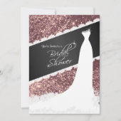 Invitation Belle Fête des mariées Rose Parties scintillant or (Devant)