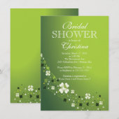 Invitation Belle Fête des mariées Shamrock irlandaise moderne (Devant / Derrière)