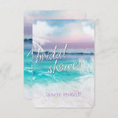 Invitation BELLE Fête des mariées TROPICALE DE L'OCÉAN SOLEIL (Devant / Derrière)
