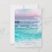 Invitation BELLE Fête des mariées TROPICALE DE L'OCÉAN SOLEIL (Dos)