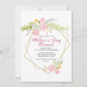 Invitation Belle fête des mères Brunch Pink Floral Party (Devant)