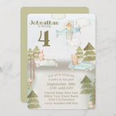 Invitation Belle fête des voitures et des animaux d'avion dan (Devant / Derrière)