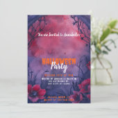 Invitation Belle fête d'Halloween Arc Rouge Bleu (Debout devant)