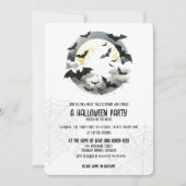 Invitation Belle fête d'Halloween chauves-souris (Devant)