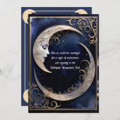 Invitation Belle fête d'Halloween Crescent Moon (Devant / Derrière)