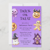 Invitation Belle fête d'Halloween pour les enfants ou de trai (Devant)