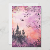 Invitation Belle Fête d'Halloween Rose Violet Hantée (Dos)