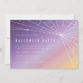 Invitation Belle fête d'Halloween Sparkling Spider Web (Devant)