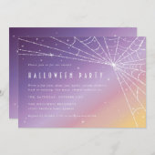 Invitation Belle fête d'Halloween Sparkling Spider Web (Devant / Derrière)