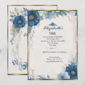 Invitation Belle fête du 50e anniversaire Vintage français (Devant / Derrière)