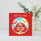 Invitation Belle fête du crabe de plage (Debout devant)