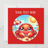 Invitation Belle fête du crabe de plage (Devant)