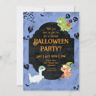 Invitation Belle fête Halloween Dino 1