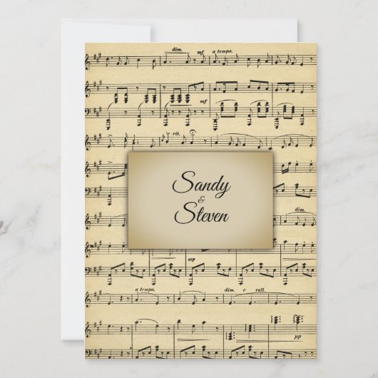 Invitation Belle feuille d'antiquités Mariage à thème (Dos)