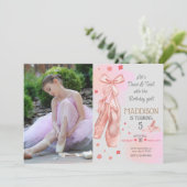Invitation Belle fille rose fête d'anniversaire (Debout devant)