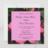 Invitation belle fleur de camélia rose tout parti (Dos)