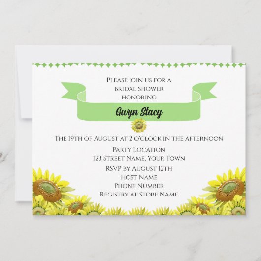 Invitation belle fleur de tournesol (Devant)