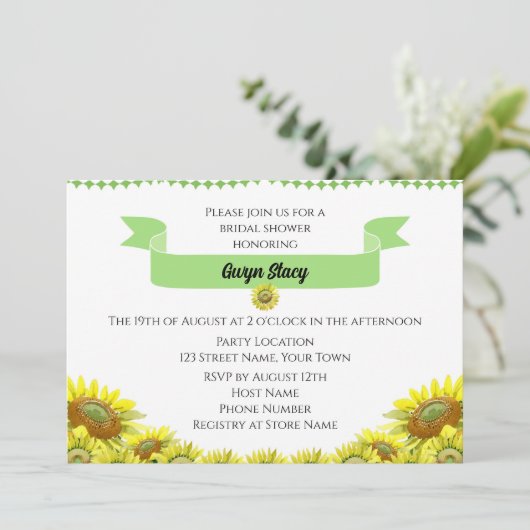 Invitation belle fleur de tournesol (Debout devant)