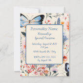 Invitation Belle Fleur Papillon Jardin Floral Design (Devant)