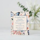 Invitation Belle Fleur Papillon Jardin Floral Design (Debout devant)