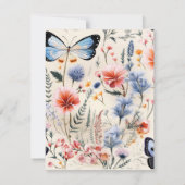 Invitation Belle Fleur Papillon Jardin Floral Design (Dos)