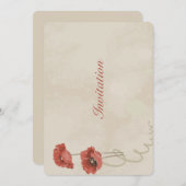 Invitation Belle fleur rose (Devant / Derrière)