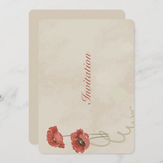 Invitation Belle fleur rose (Devant / Derrière)