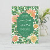 Invitation Belle Fleurs Aquarelle Peinture Mariage (Debout devant)