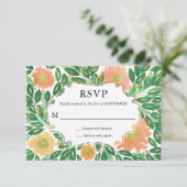 Invitation Belle Fleurs Aquarelle Peinture RSVP Card (Debout devant)