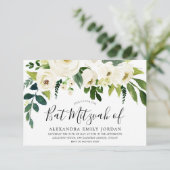 Invitation Belle Fleurs Blanches Bar Mitzvah Bat mitzvah (Debout devant)