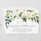 Invitation Belle Fleurs Blanches Crème Mariage élégant (Devant)