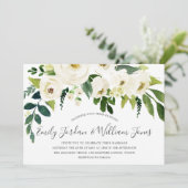 Invitation Belle Fleurs Blanches Crème Mariage élégant (Debout devant)