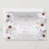Invitation Belle Fleurs Blanches et Lilas Anniversaire (Devant)